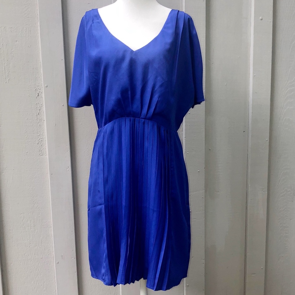 Gorgeous NWOT Cobalt Blue A-Line Pleated Dress